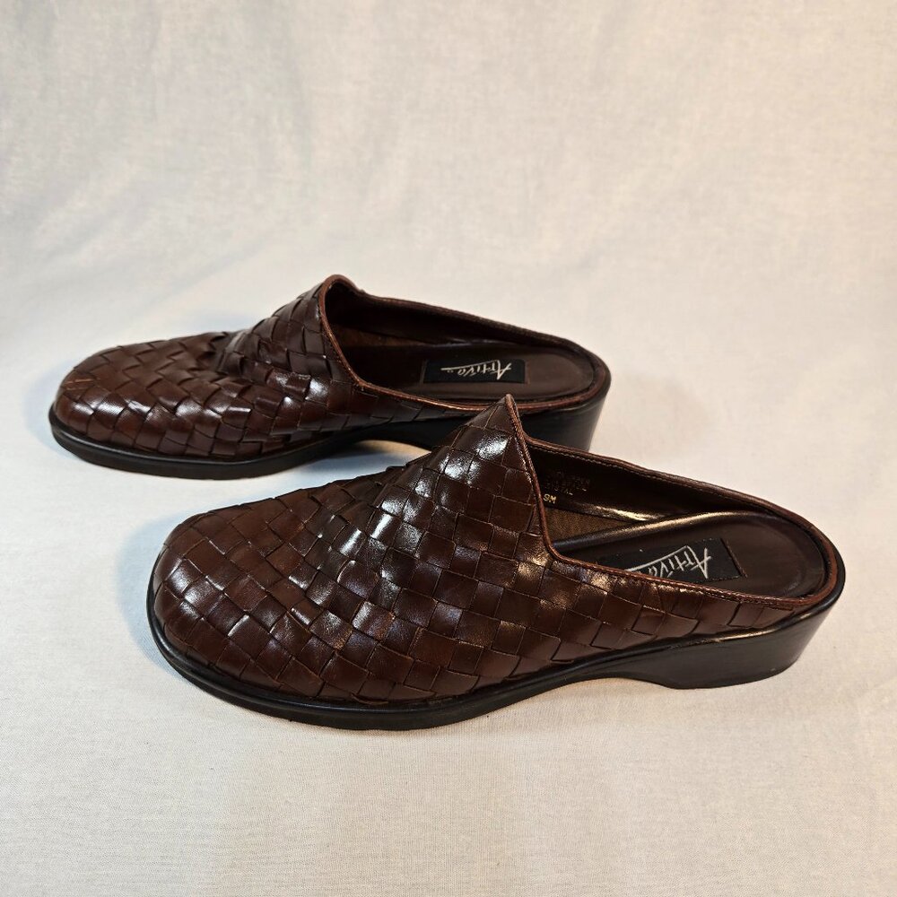 ARTIVIA LITES CRYSTAL Y2K Fairy Grunge Goth Brown Leather Heel Clog Mule Size 9M - Picture 2 of 16
